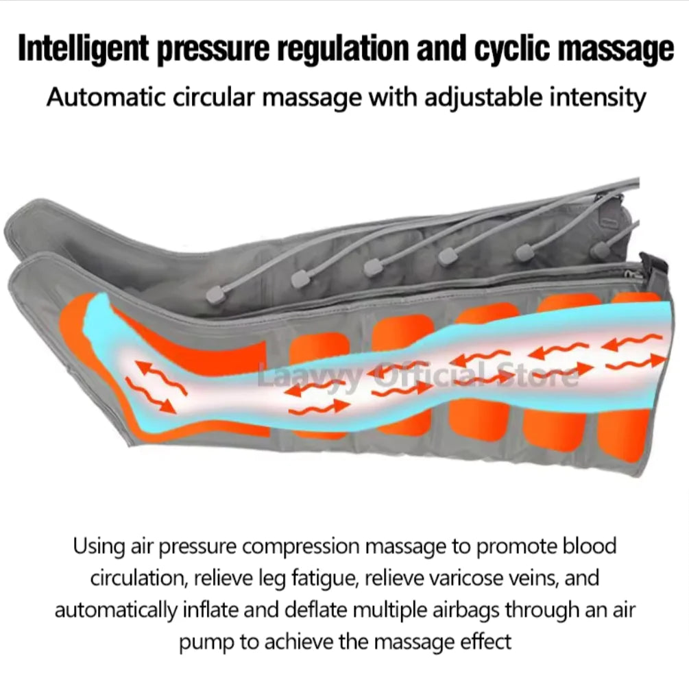 Professional Electric Air Pressure Leg Massager for Calf and Thigh Muscle Relaxation Therapy